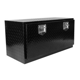 36 inch Heavy Duty Black Aluminum Tread Tool Box Truck Trailer Underbody Storage+Locks With T-Handle Latch Key 36"(36"√ó17.1"√ó17.9")