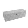 48 Inch Heavy Duty Silver Aluminum Stripes Plated Tool long Box Pick Up Truck Bed RV Trailer Toolbox Storage Organizer, Waterproof Underbody Tool Box