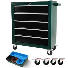 5-Drawers Rolling Tool Chest,Tool Cabinet on Wheels with Keyed Locking System and Drawer Liners,Tool Chest with Link Buckle and can be Combined to Lar