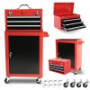 3-Drawer Rolling Tool Chest with Wheels, Tool Chest with Large Storage Cabinet and Adjustable Shelf, Removable Portable Top Box with Locking System To