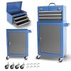 Rolling Garage Workshop Tool Organizer: Detachable 3 Drawer Tool Chest with Large Storage Cabinet and Adjustable Shelf