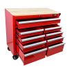 9 DRAWERS MULTIFUNCTIONAL TOOL CART WITH WHEELS AND WOODEN TOP