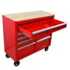 9 DRAWERS MULTIFUNCTIONAL TOOL CART WITH WHEELS AND WOODEN TOP