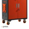 Industrial PC Cabinet Metal Computer Cabinet Industrial Mobile Security LCD Computer Cabinet Enclosure, gray orange, suitable for up to 27-inch monito