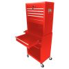 High Capacity Rolling Tool Chest with Wheels and Drawers, 6-Drawer Tool Storage Cabinet--RED