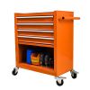 4 DRAWERS MULTIFUNCTIONAL TOOL CART WITH WHEELS-ORANGE