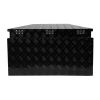 33 Inch Heavy Duty Diamond Plate Aluminum Trailer Tongue Box Pickup Truck Tool Box Storage Organizer with Weather Resistant Seal, Lock & Keys ‚Äì Blac