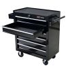 6 DRAWERS MULTIFUNCTIONAL TOOL CART WITH WHEELS-BLACK