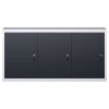 Wall Mounted Tool Cabinet Industrial Style Metal Gray and Black