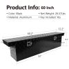 60.2"(L) x 12.2"(W) x 14.4"(H) Pickup Truck Bed Tool Box Trailer Tool Box for Bed of Truck,Aluminum Stripes Toolbox for Truck RV Tralier,Chrome Latch,