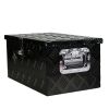 20 Inch Black Aluminum Tool long Box 5 Bar Tread Flat box for Truck Car Outdoor Trailer Pickup Underbody RV ATV Storage Tools Organizer with Lock Side