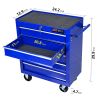 5 DRAWERS MULTIFUNCTIONAL TOOL CART WITH WHEELS-BLUE