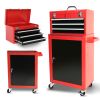 3-Drawer Rolling Tool Chest with Wheels, Tool Chest with Large Storage Cabinet and Adjustable Shelf, Removable Portable Top Box with Locking System To