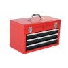 3-Drawer Rolling Tool Chest with Wheels, Tool Chest with Large Storage Cabinet and Adjustable Shelf, Removable Portable Top Box with Locking System To