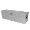 48 Inch Heavy Duty Silver Aluminum Stripes Plated Tool long Box Pick Up Truck Bed RV Trailer Toolbox Storage Organizer, Waterproof Underbody Tool Box