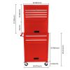 High Capacity Rolling Tool Chest with Wheels and Drawers, 6-Drawer Tool Storage Cabinet--RED