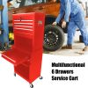 High Capacity Rolling Tool Chest with Wheels and Drawers, 6-Drawer Tool Storage Cabinet--RED