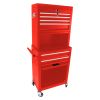 High Capacity Rolling Tool Chest with Wheels and Drawers, 6-Drawer Tool Storage Cabinet--RED