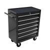 6 DRAWERS MULTIFUNCTIONAL TOOL CART WITH WHEELS-BLACK