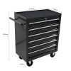 6 DRAWERS MULTIFUNCTIONAL TOOL CART WITH WHEELS-BLACK