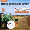 VEVOR 49" Hay Spear, Bale Spears 3000lbs Loading Capacity, Skid Steer Loader Tractor Bucket Attachment with 2pcs 17.5" Stabilizer Spears and 60" Chain