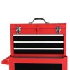 3-Drawer Rolling Tool Chest with Wheels, Tool Chest with Large Storage Cabinet and Adjustable Shelf, Removable Portable Top Box with Locking System To