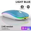 Rechargeable Bluetooth Wireless Mouse with 2.4GHz USB RGB 1600DPI Mouse for Computer Laptop Tablet PC Macbook Gaming Mouse Gamer