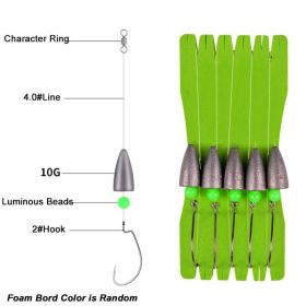 Goture Texas Rig Set; Ready Rig; Finished Product; 5pcs/board (size: 10g/2#)