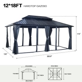 Luxembourg Gazebo (Powder Coated) (size: 12*18FT)