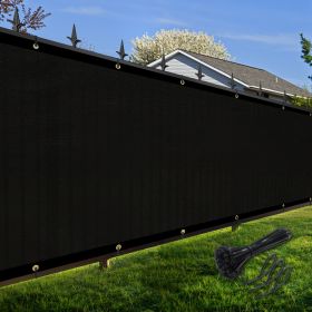 Artpuch Privacy Fence Screen Black Customized Outdoor Mesh Panels for Backyard, Balcony,Patio,Construction Site with Zip Ties (Color: Black, size: 3x236 ft)