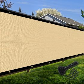 Artpuch Privacy Fence Screen Sand Customized Outdoor Mesh Panels for Backyard, Balcony,Patio,Construction Site with Zip Ties (Color: Sand, size: 3x36 ft)