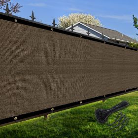 Artpuch Privacy Fence Screen Brown Customized Outdoor Mesh Panels for Backyard, Balcony,Patio,Construction Site with Zip Ties (Color: Brown, size: 3x181 ft)