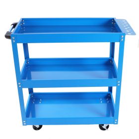 Tool Cart on Wheels, 3 Tier Rolling Mechanic Tool Cart, Heavy Duty Steel Utility Cart w/Lockable Wheels, 450 LBS Capacity Industrial Service Cart for (Color: as Pic)