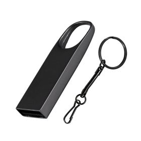 Mini Metal USB Flash Drives 64GB Real Capacity Memory Stick Black Pen Drive Creative Business Gift Silver Storage Devices U disk (Color: Black, Capacity: 64GB)