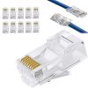 Cat6 RJ45 Ends; Cat6 Connector; Cat6 / Cat5e RJ45 Connector; Ethernet Cable Crimp Connectors UTP Network Plug For Solid Wire And Standard Cable