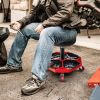 Shop Garage Adjustable Rolling Mechanic Stool with Tool Tray