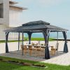 10x13FT Gazebos-Double Roof Sunshade (Wooden Legs)- kk outdoor